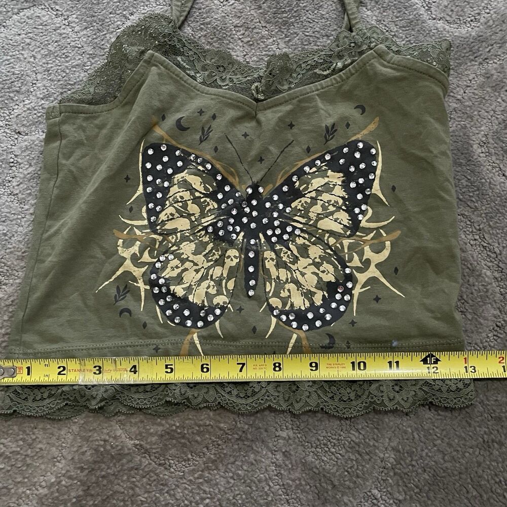 Green Sage Thorne & Fable Butterfly Lace Cami Cottage Core Boho Sz 10-12y Small - Picture 6 of 6